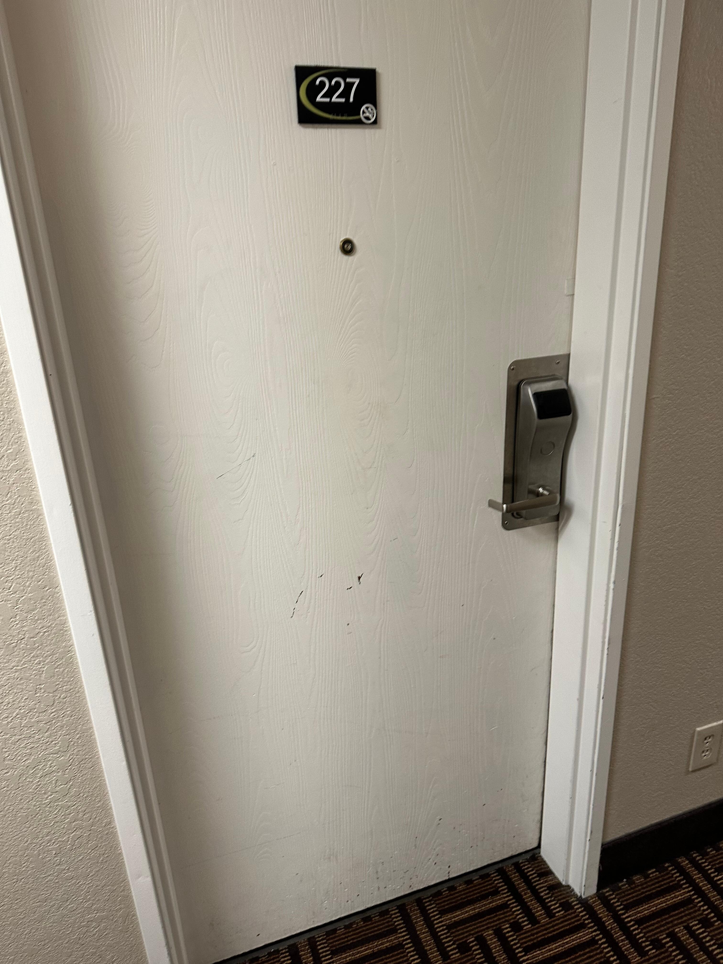 Door scratched with dings plus dirty