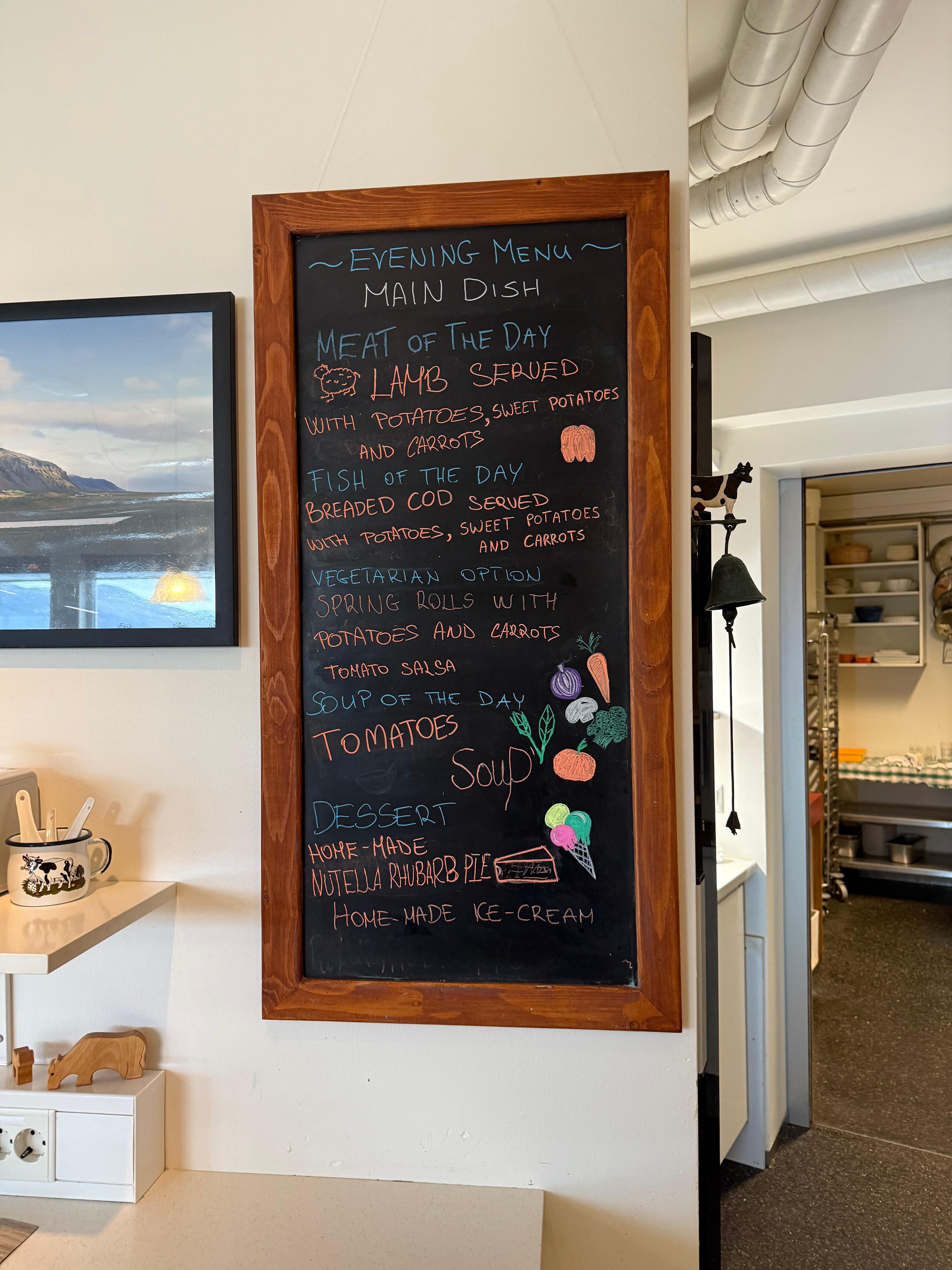 Dinner menu 