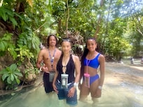 Denise, Chas, and Amina at Dunn's River Falls.