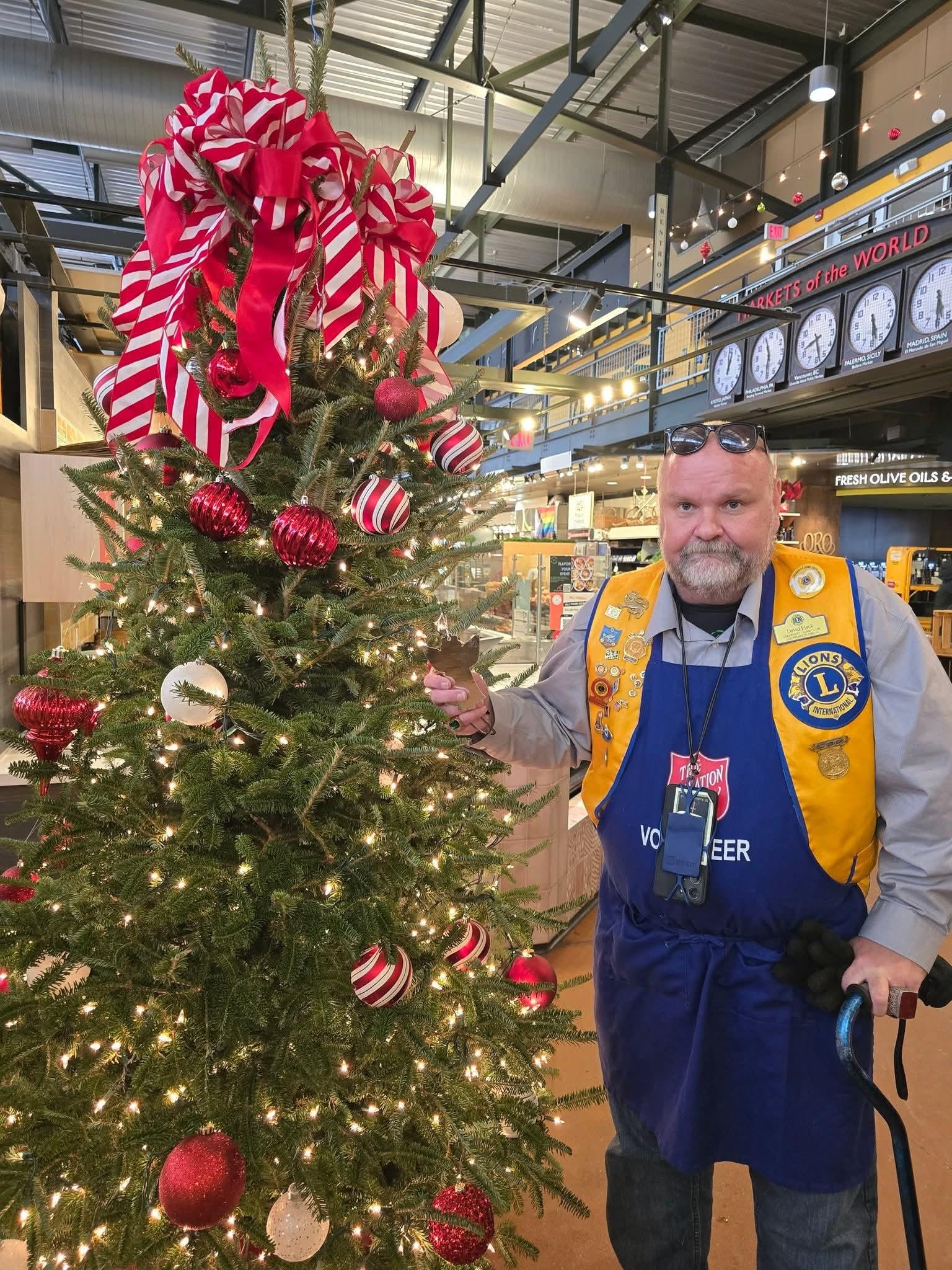 Bell ringing for Salvation Army at the Public Market right next door.
