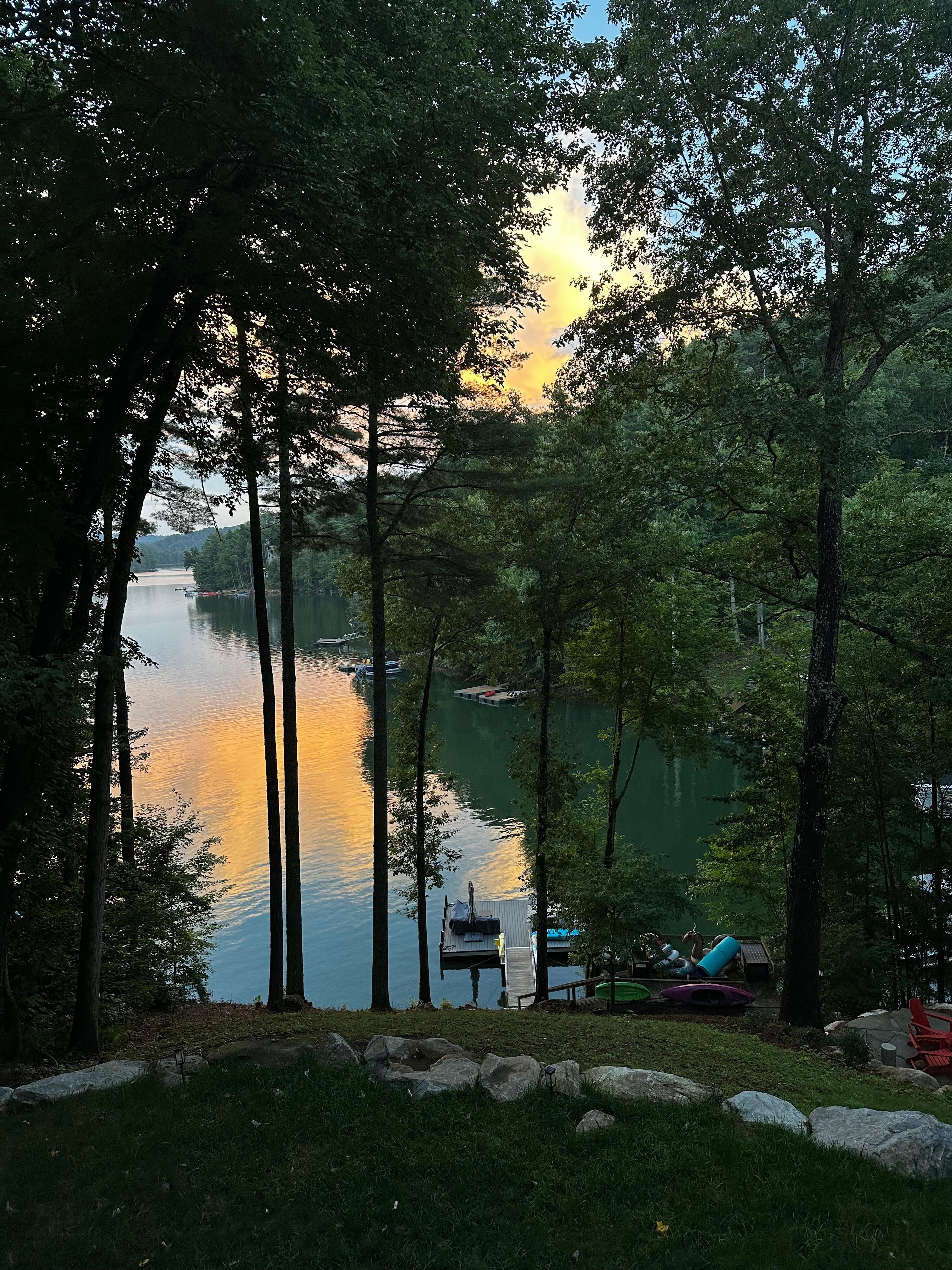 Sunset from the outside dining table.