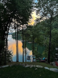 Sunset from the outside dining table.