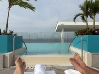 The adults-only rooftop pool