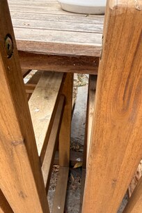 Cobwebs on the seating area with residue, dirt and leaves