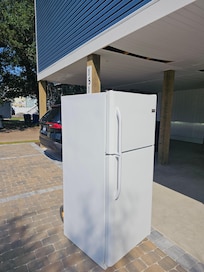 Refrigerator in the driveway when we arrived