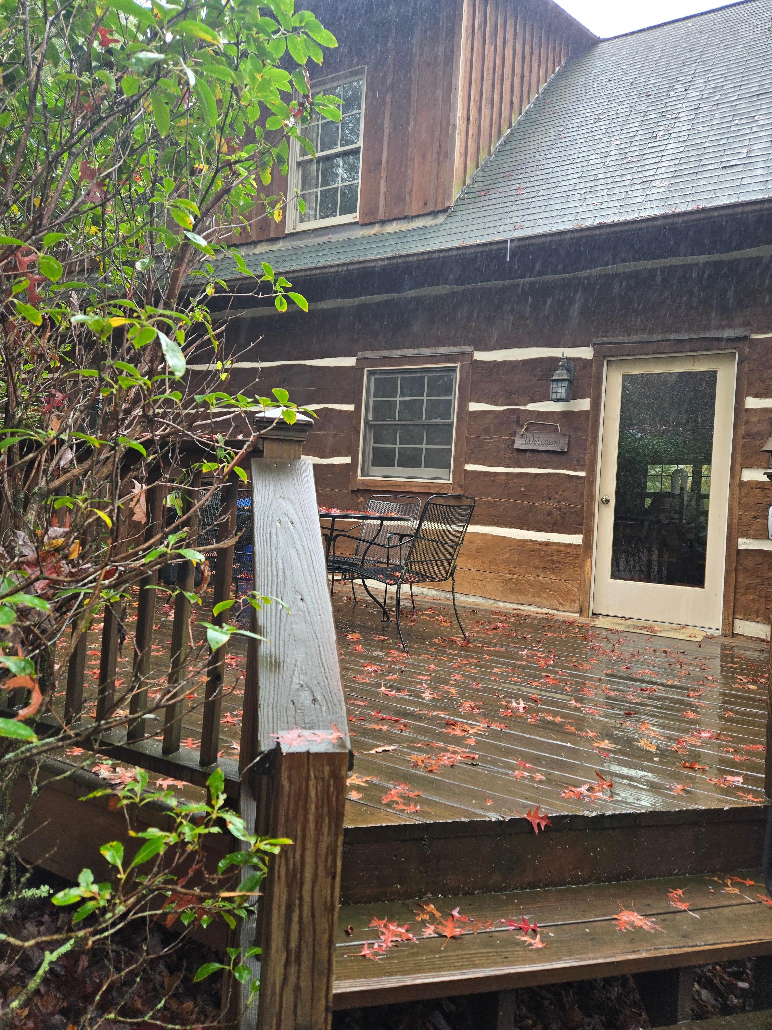 The back entrance of the cabin