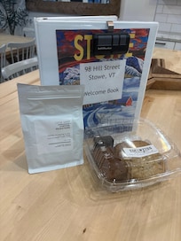 Welcome binder with information and generously provided with coffee and treats!