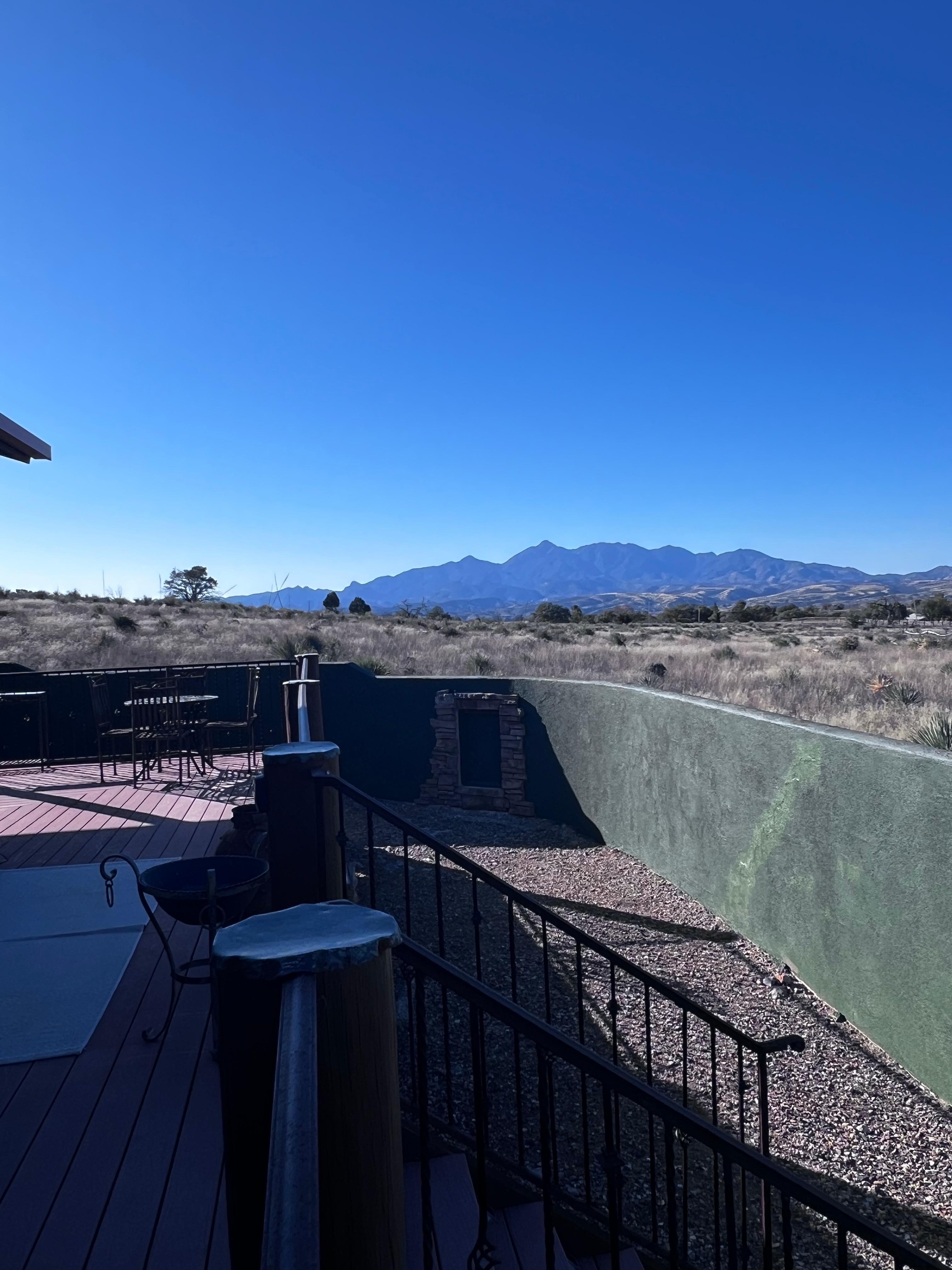 Private wraparound deck with views