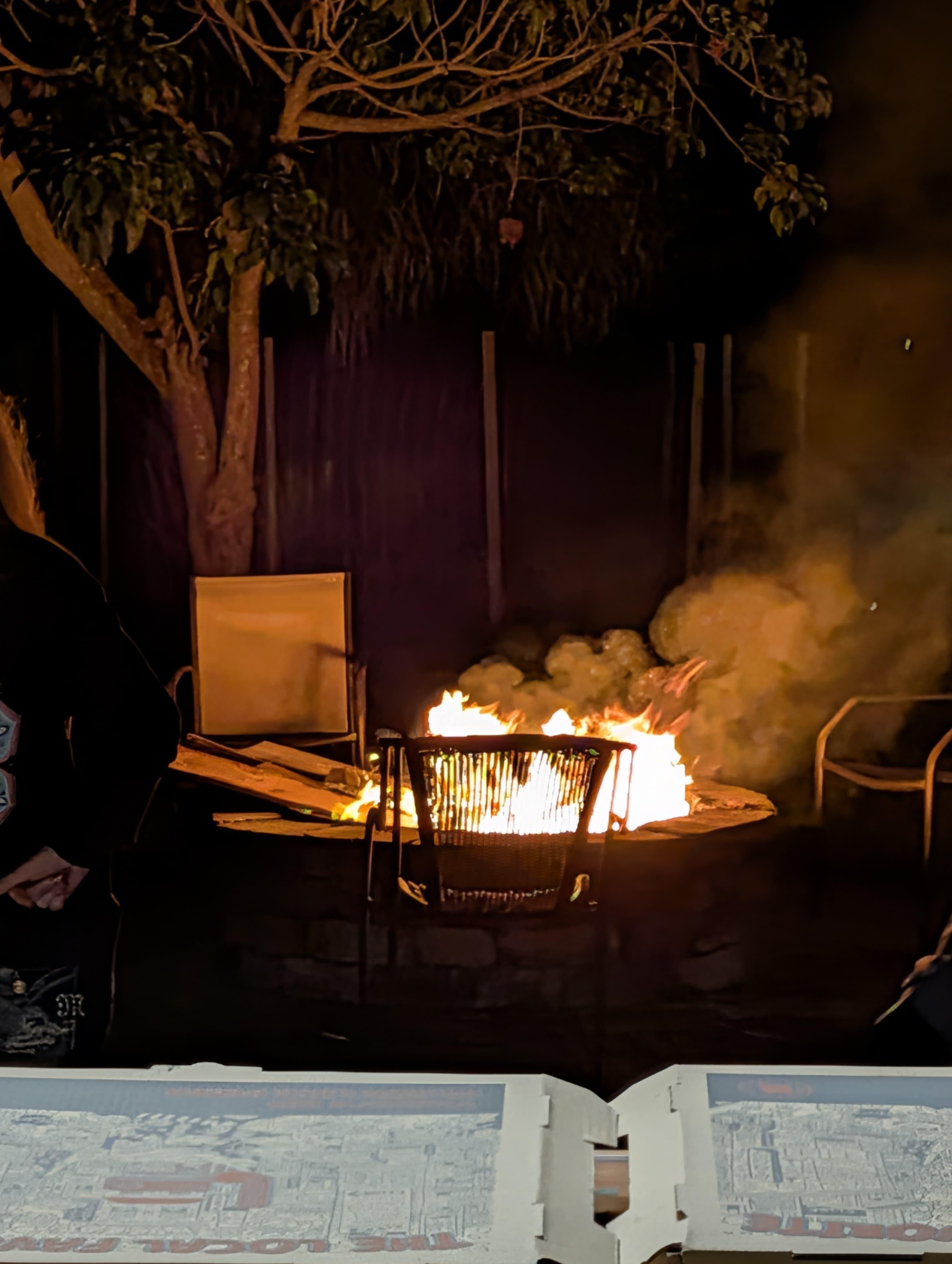 Fire place was cozy. 