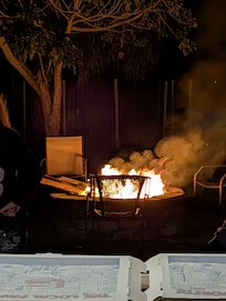 Fire place was cozy.