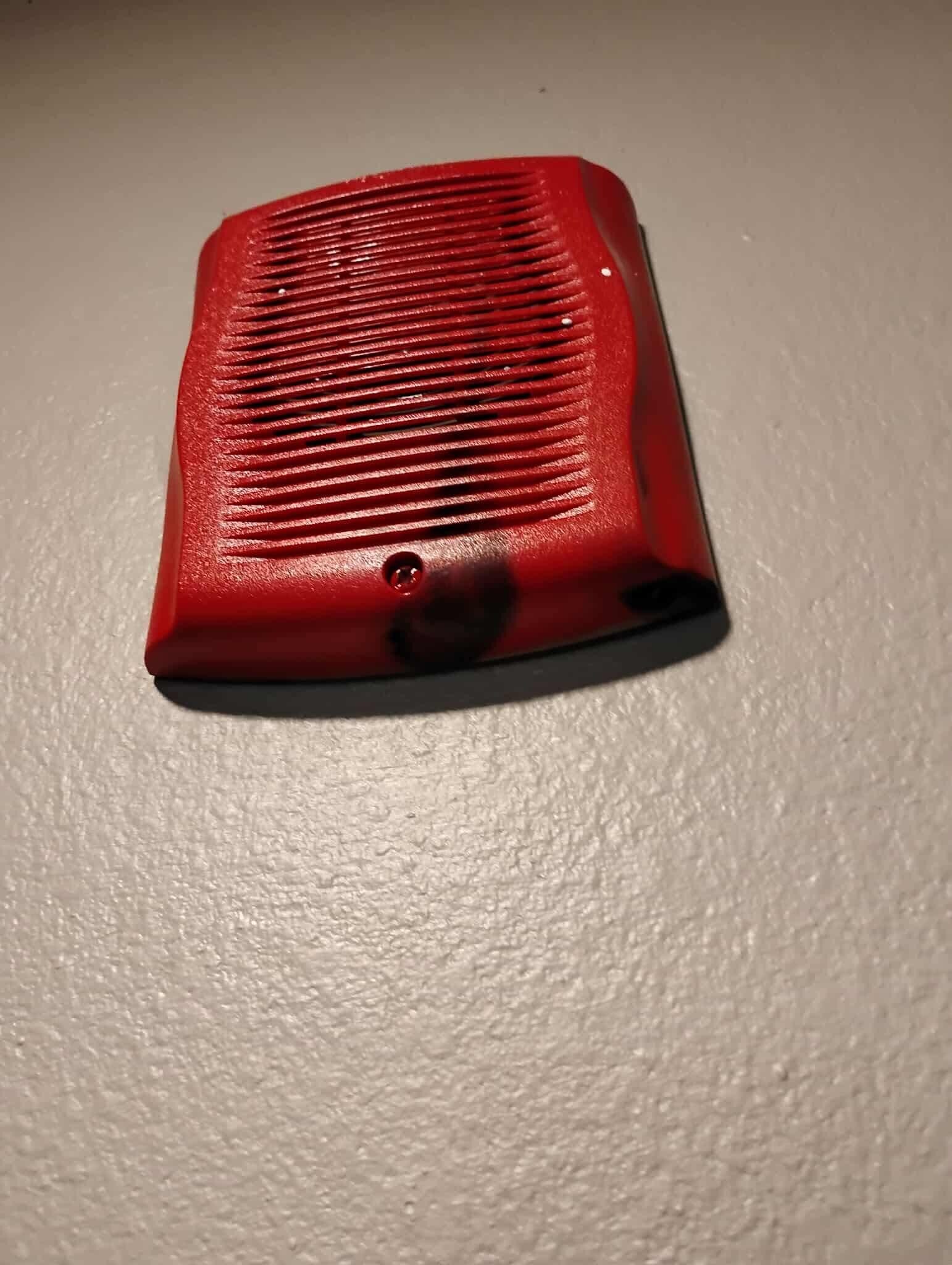 Discolored maybe burned smoke alarm