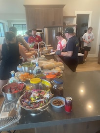 Kitchen was perfect for serving meals.