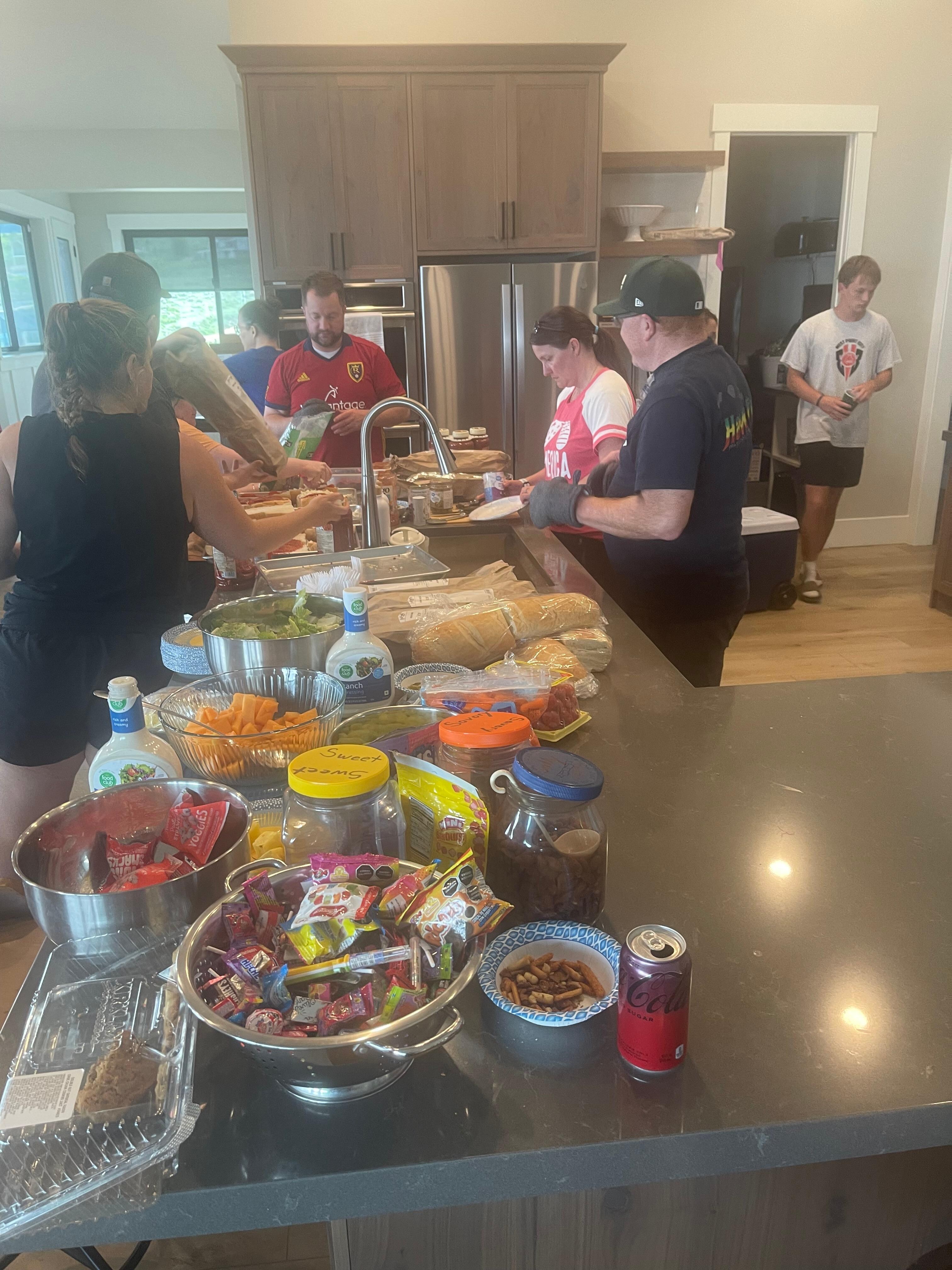 Kitchen was perfect for serving meals.