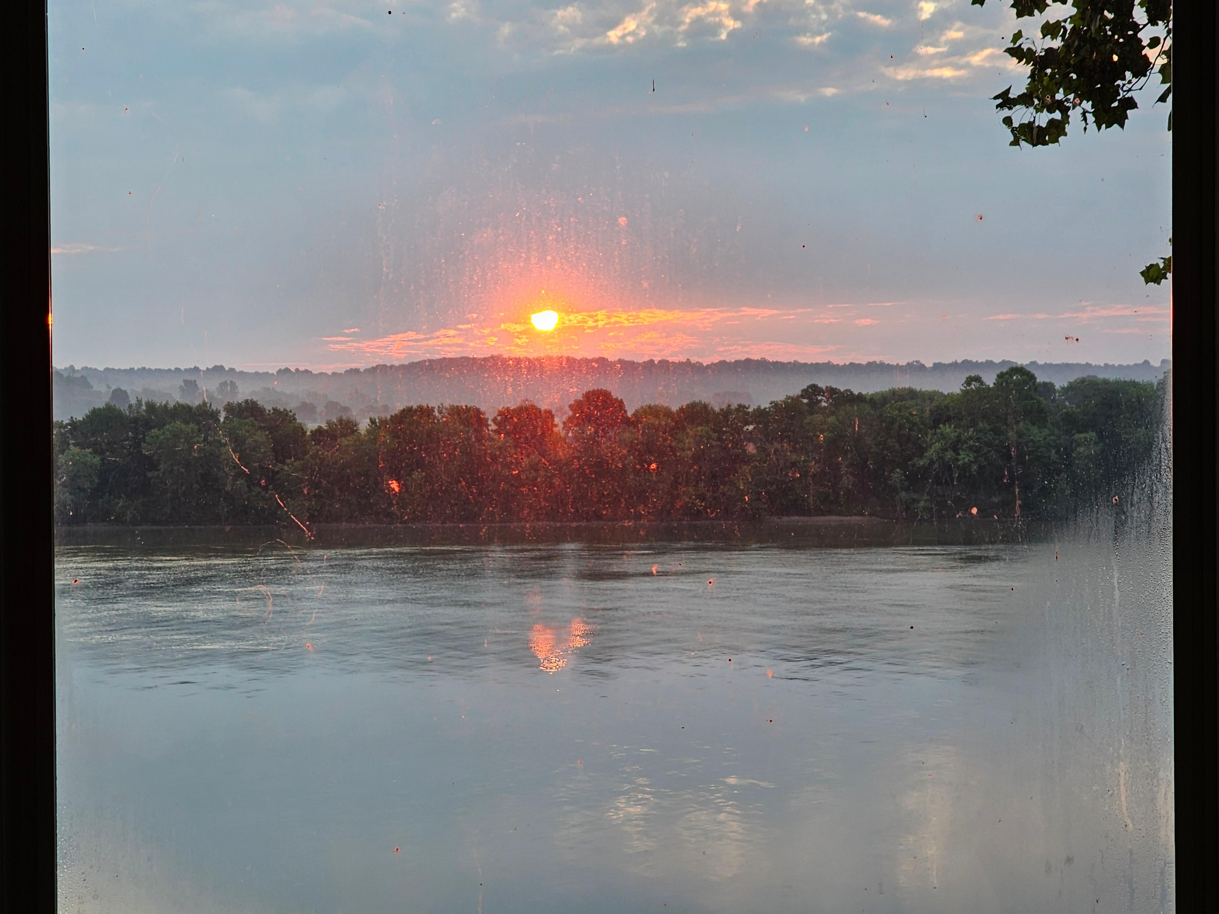 Sunrise view through the master bedroom window