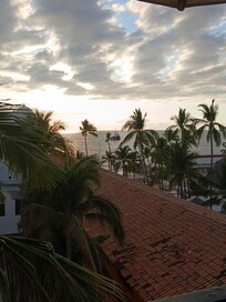 View from roo. 3408. Balcony bigger than the room. I am not kidding, hot tub, table umbrella , 2 chairs as two lay down chairs. And a another pationwith table and 2 chairs.
