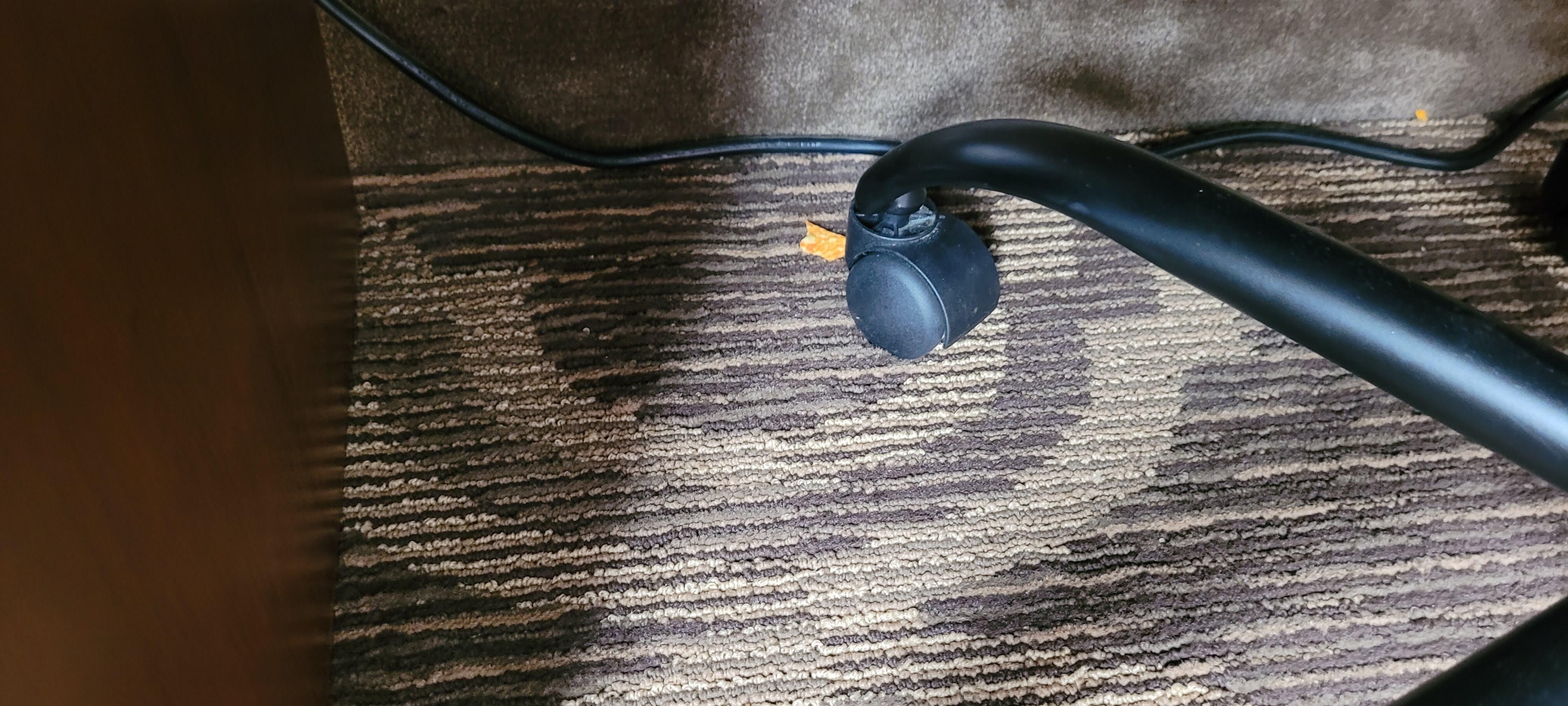 food on the floor; not vacuumed