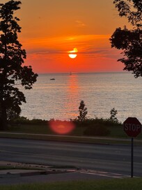 Sunset on walk to beach