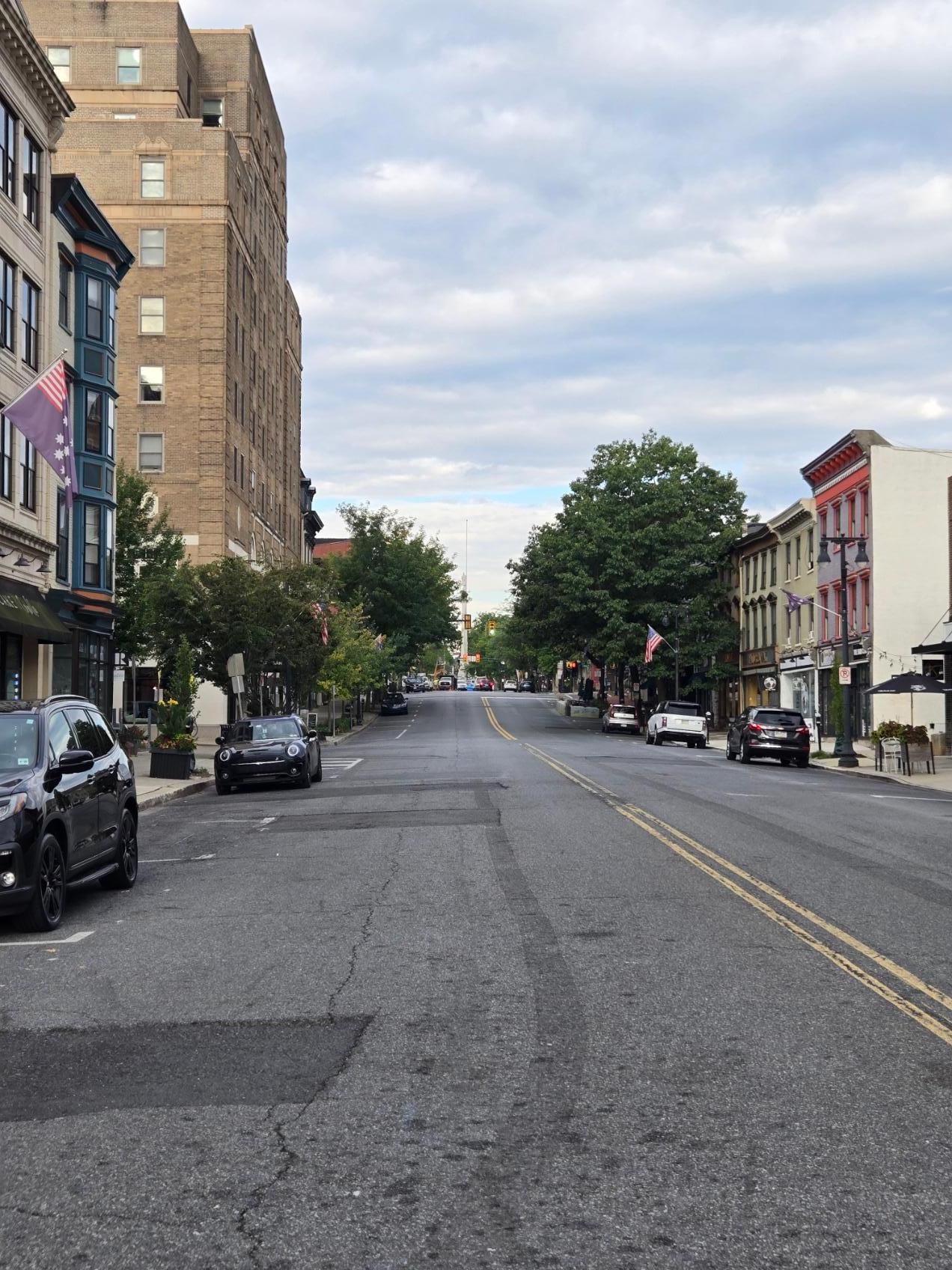 Northampton St. looking west, with Grand Eastonian on the left