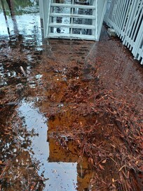 7 inches of water we had to walk through to get to the steps.