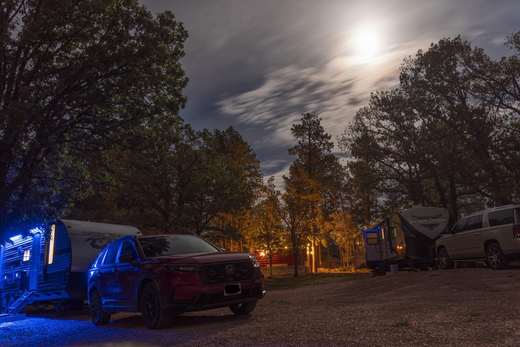 Moonlit campground