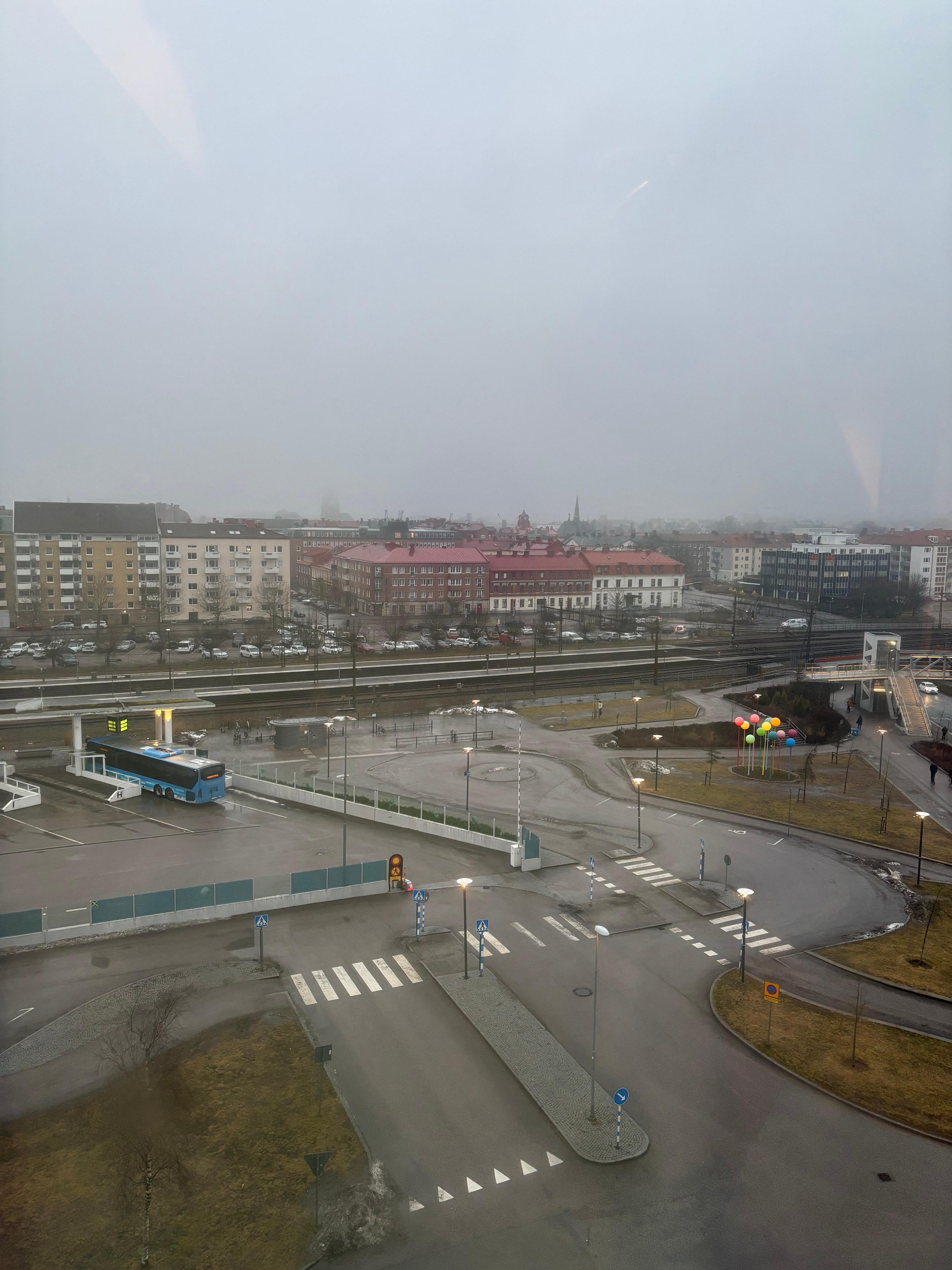 En grå dag i Halmstad. Utsikt fra 7 etg