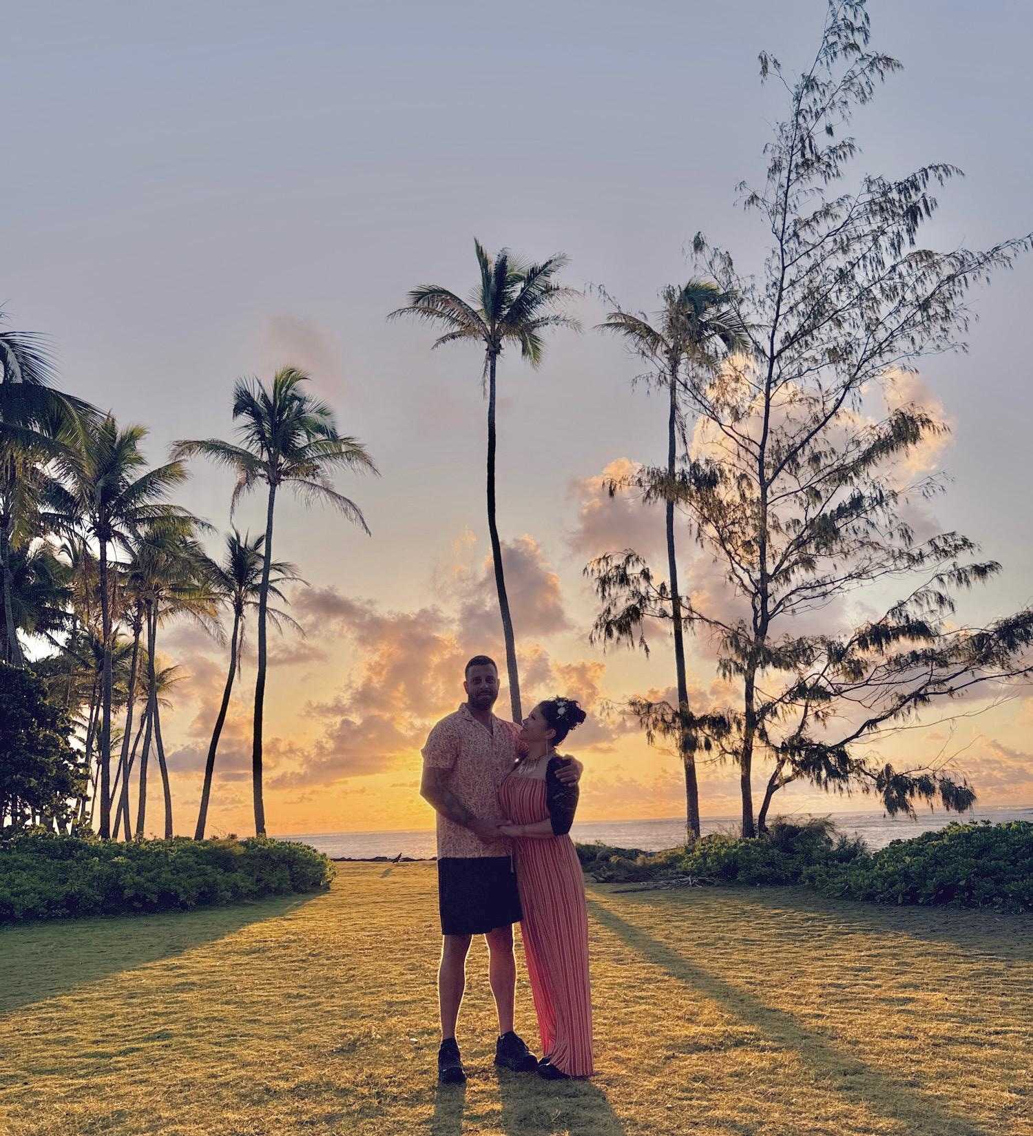 Amazing views of the sunrise right outside our hotel.