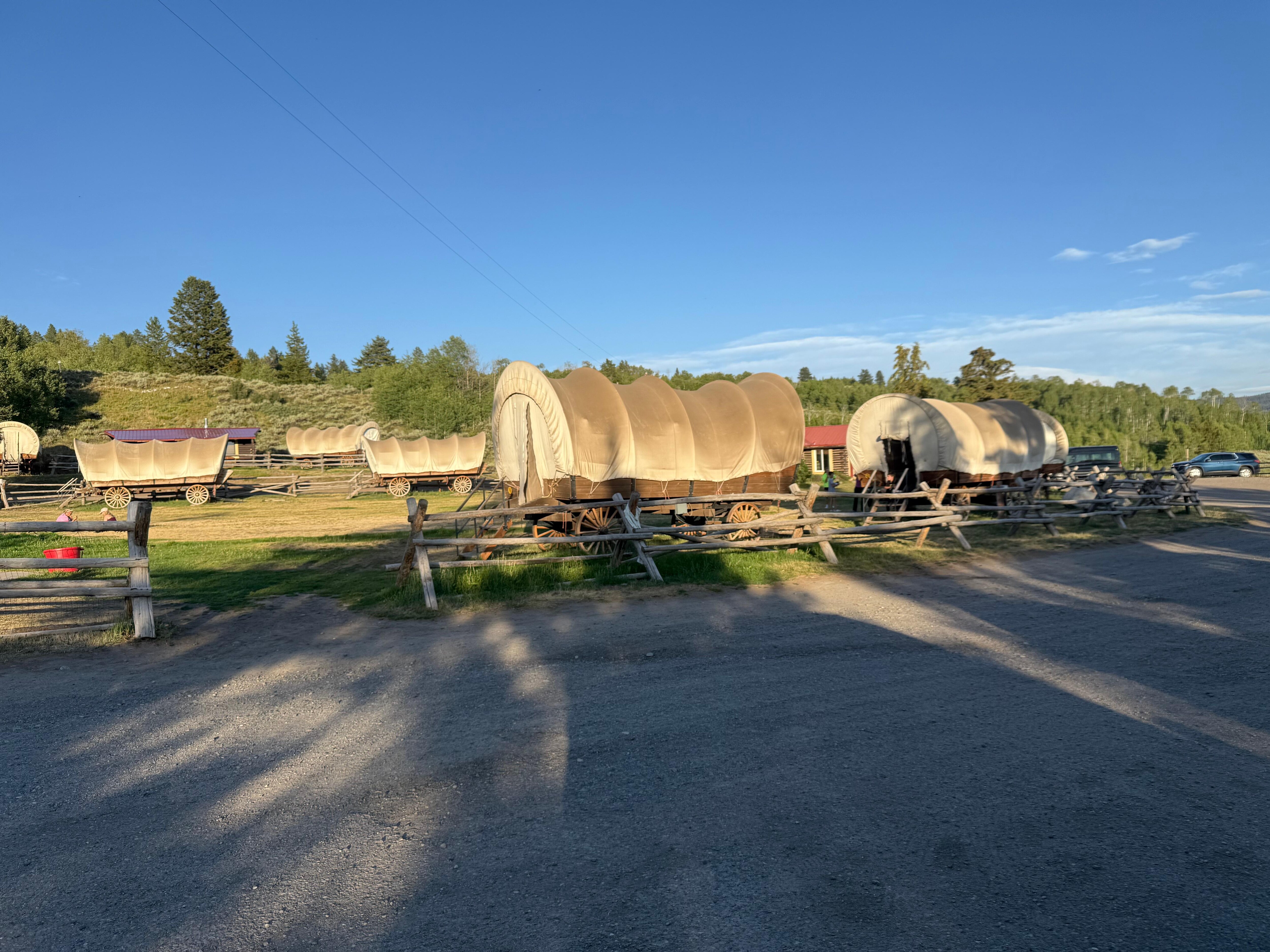 We stayed in the cabin, but the wagons are available as well.