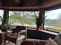 Inside the screened porch