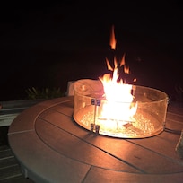 Relaxing by the firepit