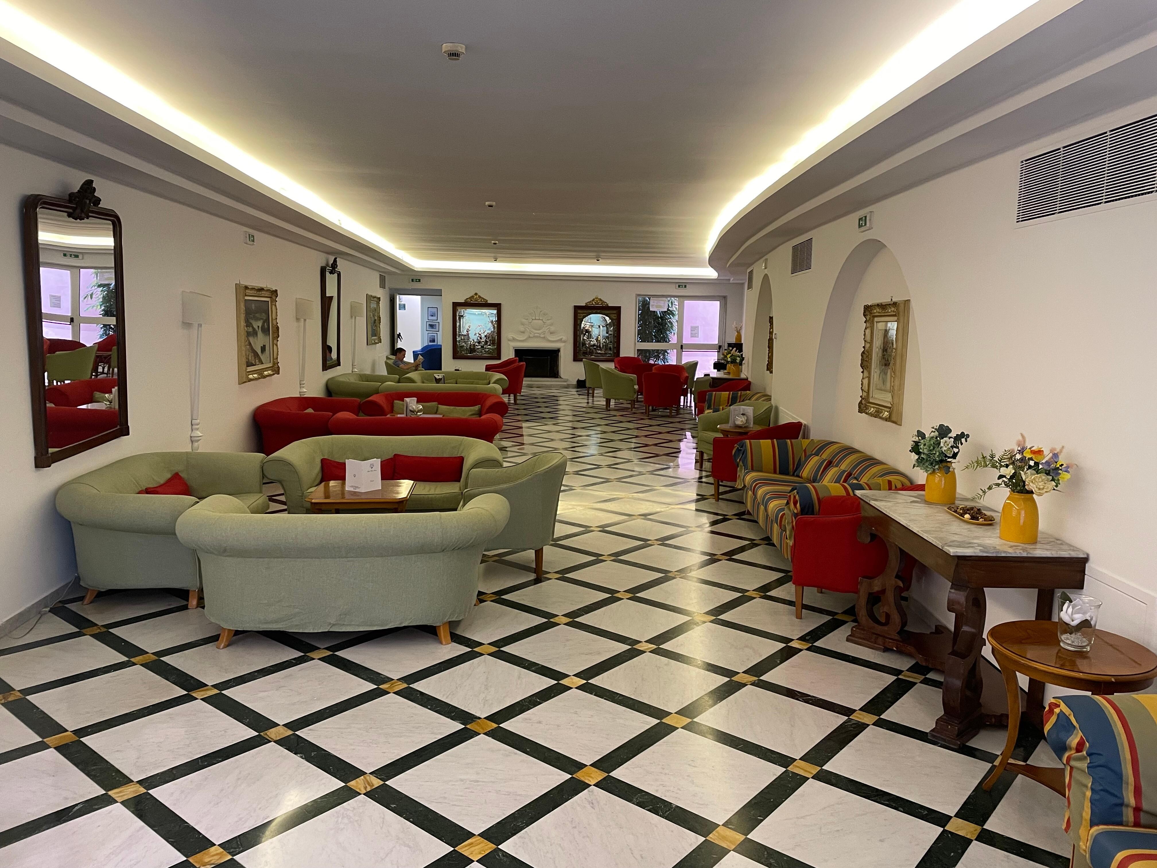 Comfortable seating next to the lobby bar