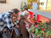 Nice tables we took advantage of for displaying my moms life