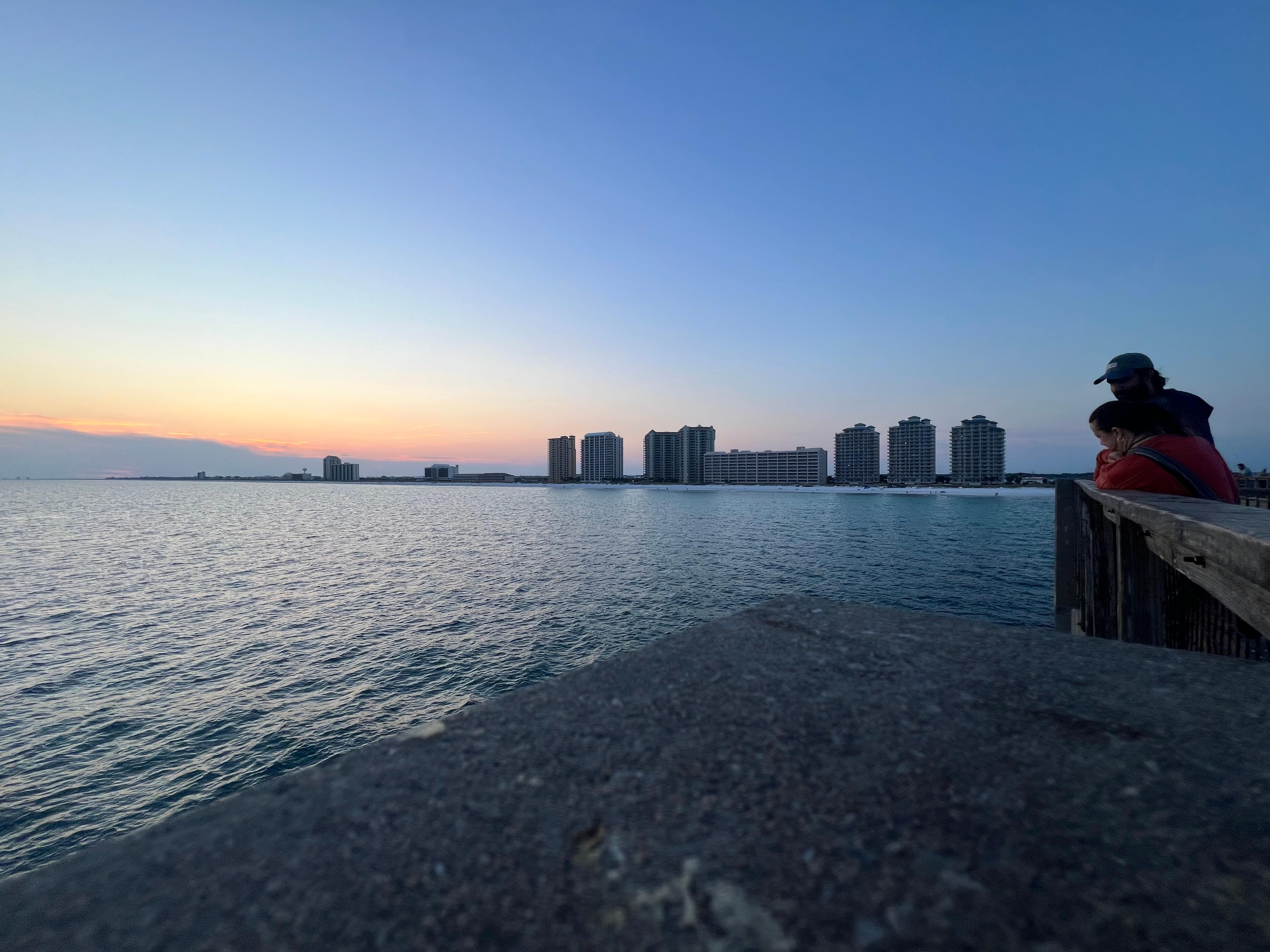 View from the end on the pier which is the longest pier in Florida