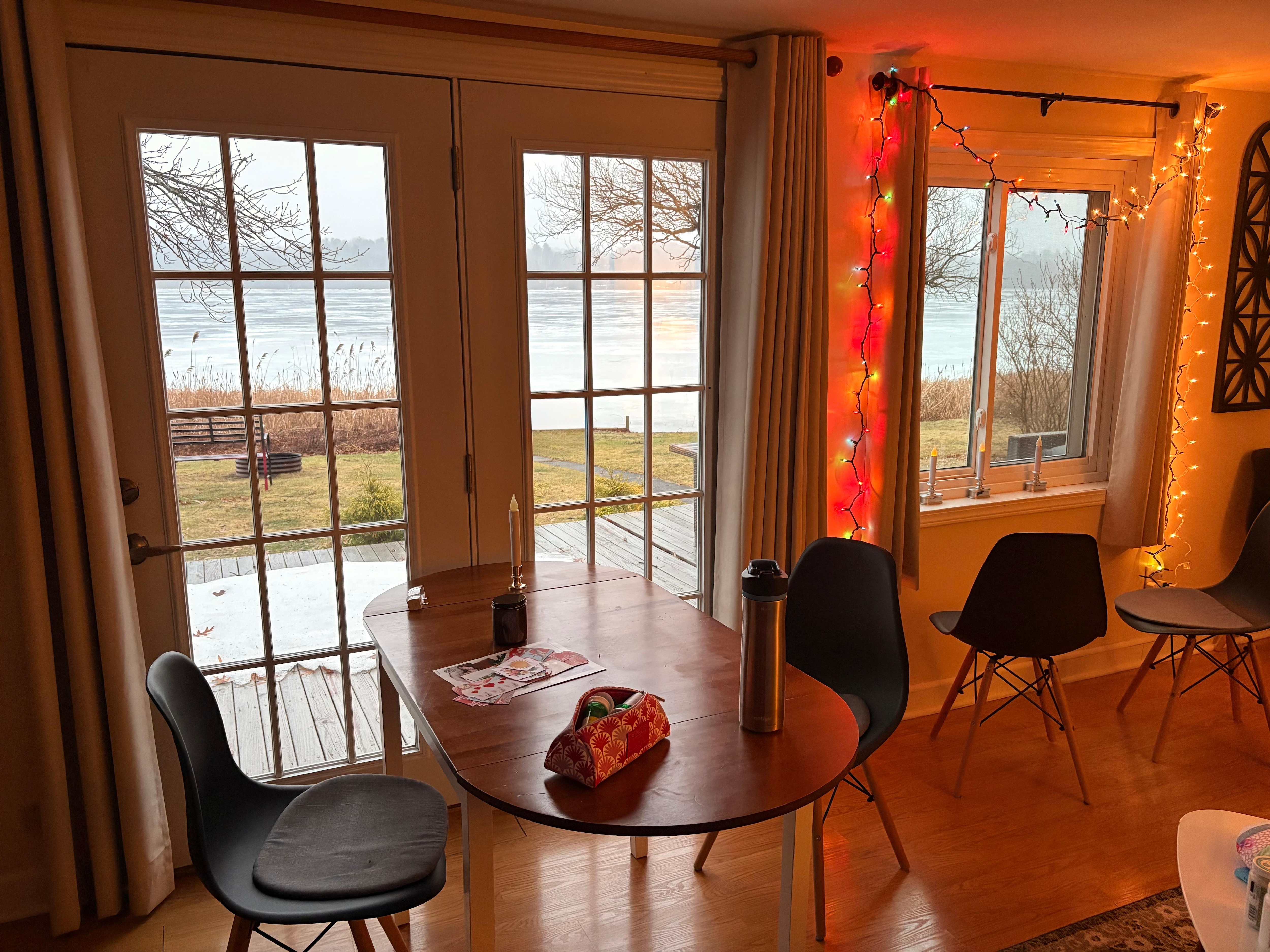 View of Bar Lake through the French doors