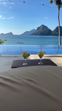 Pool and cocktails
The frozen pineapple daiquiri is amazing