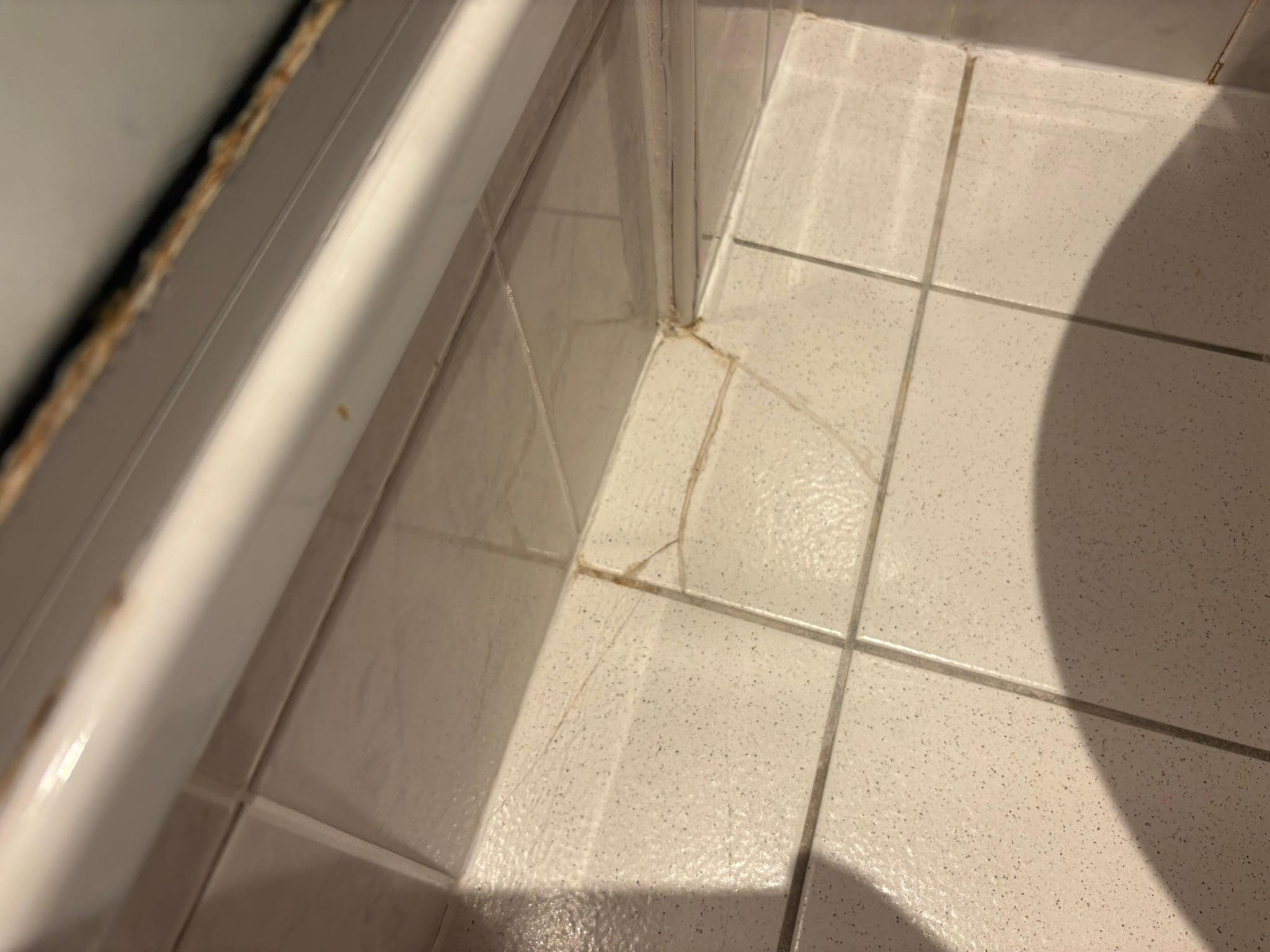 Cracked tiles in toilet 