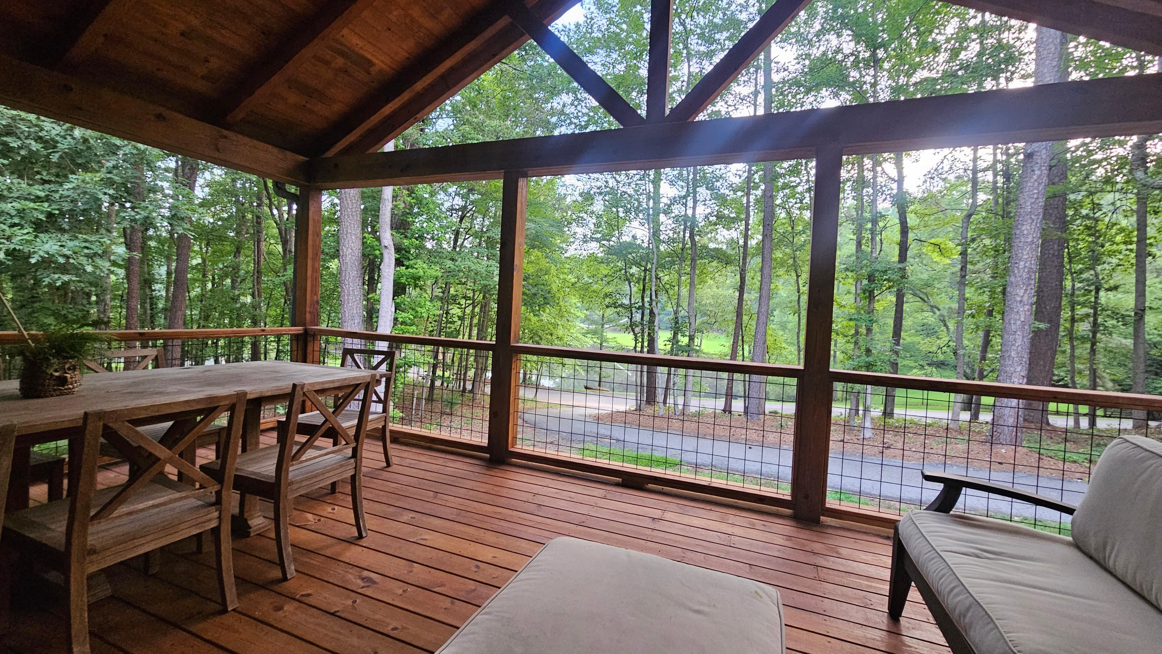 Perpetual decking for outdoor eating spaces.