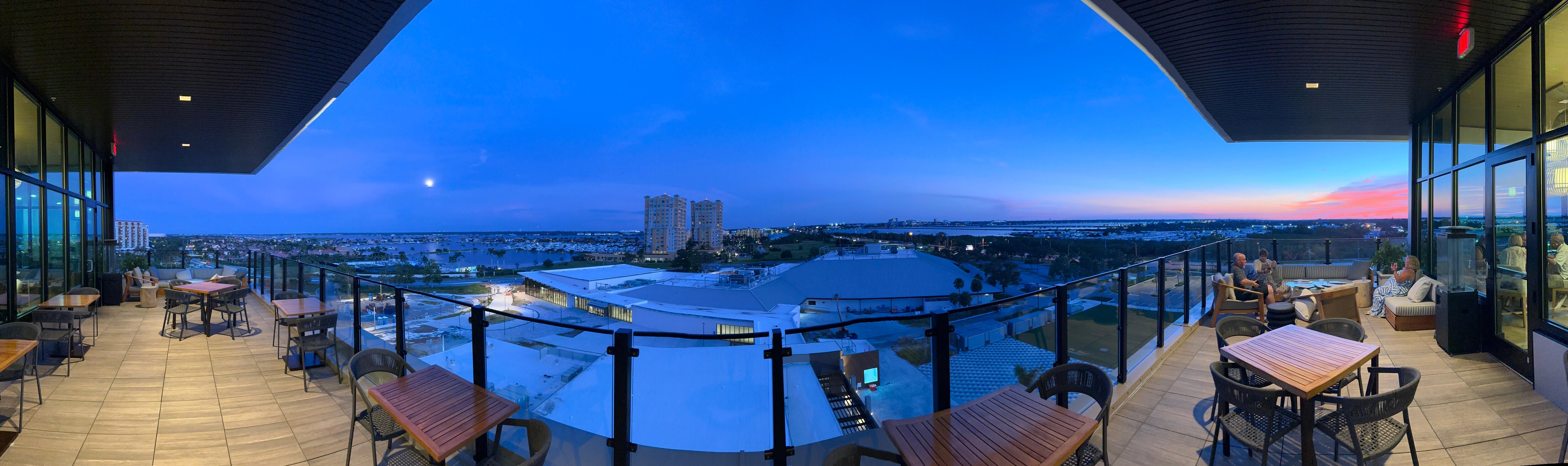 Oyster Bar on the roof. Nice way to have a drink after dinner around the Manatee River