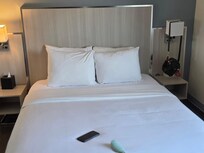 The comfortable pillow top mattress with each side having enough room for plugs and to charge and put you things next to you.