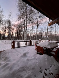 Sunrise on the back deck.