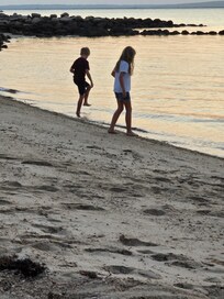 At the little private beach. Very rocky.