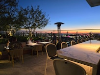 Outdoor dining on the roof