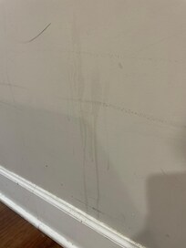 This is just one of the multiple stains on the walls. The were disgusting.
