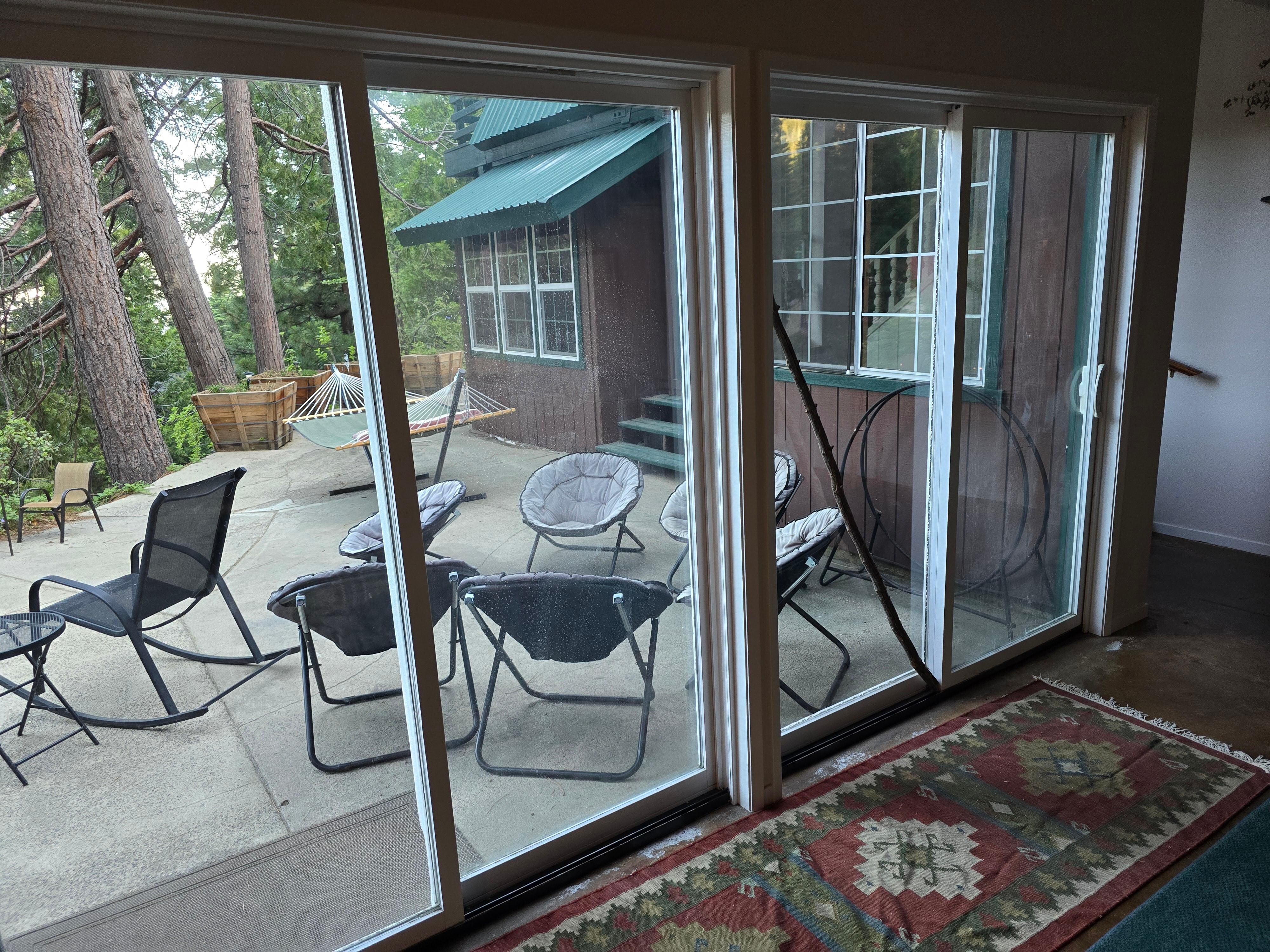 Dirty sliding glass doors