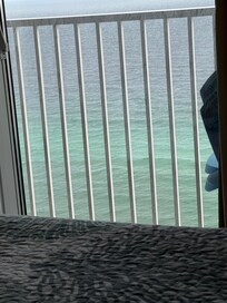View laying in bed.