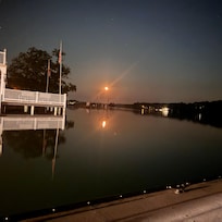 Blood moon off the dock; saw this the first night.