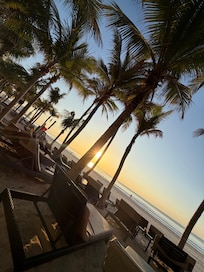 Setting on the beach