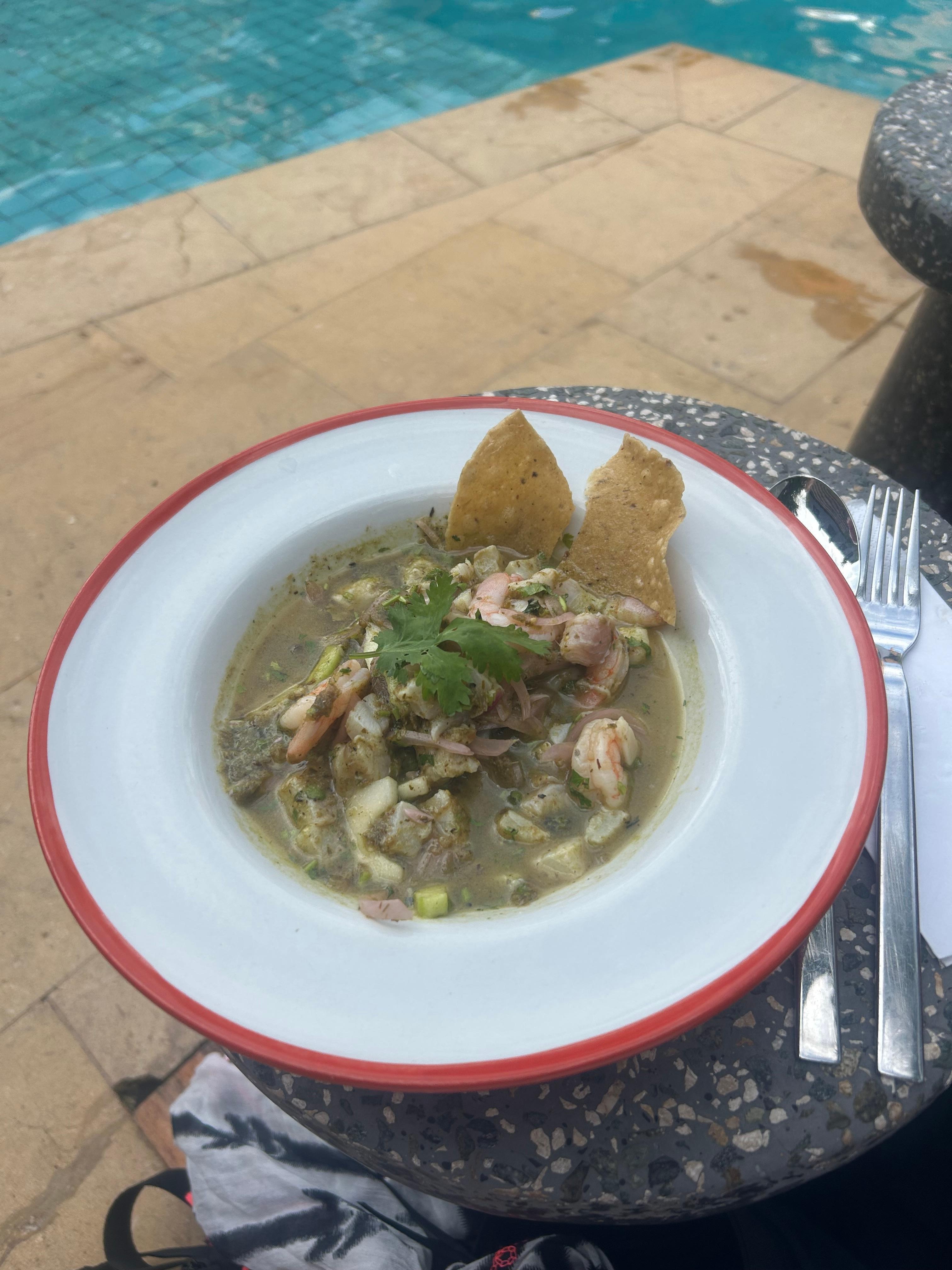 Ceviche from the rooftop bar