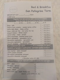 Breakfast order form