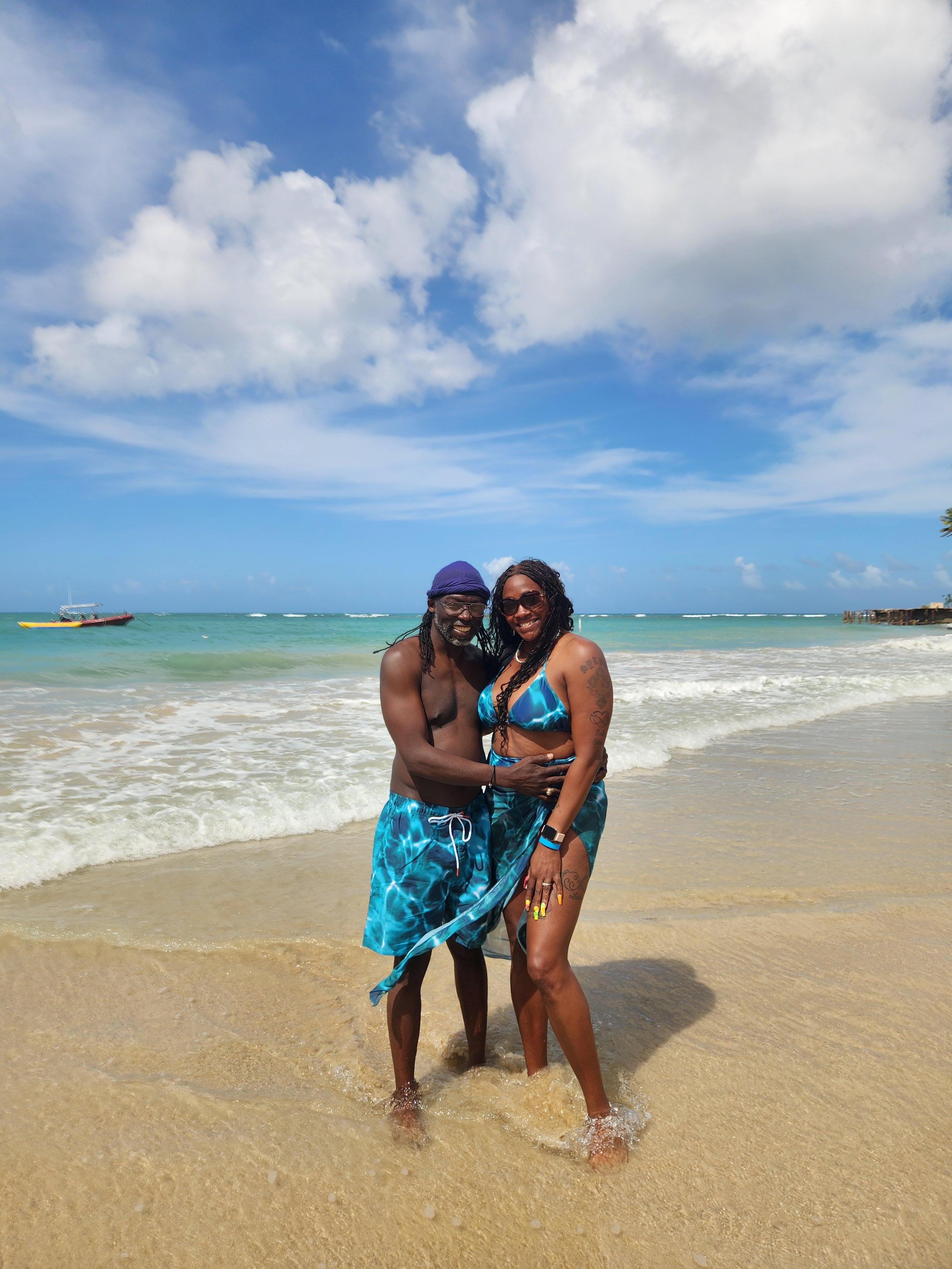 On the apartment beach with a beautiful view. 