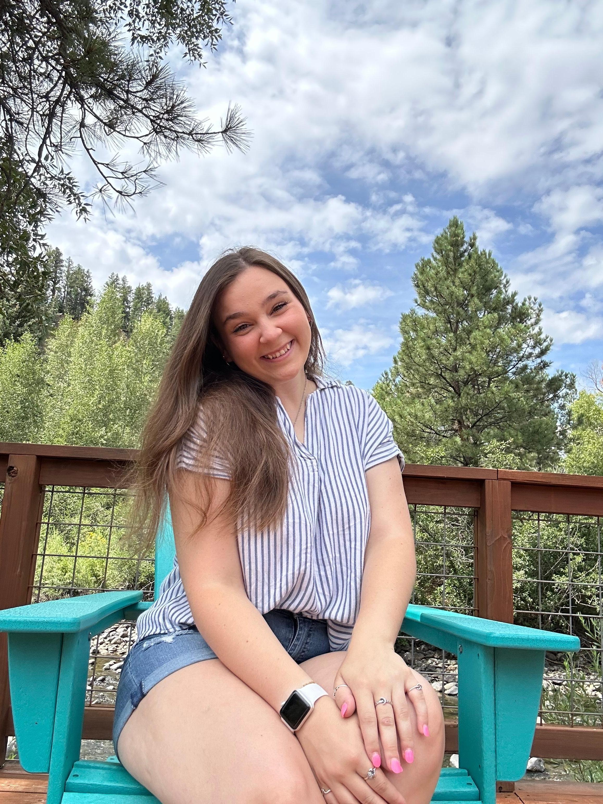 My gorgeous daughter on the back deck 